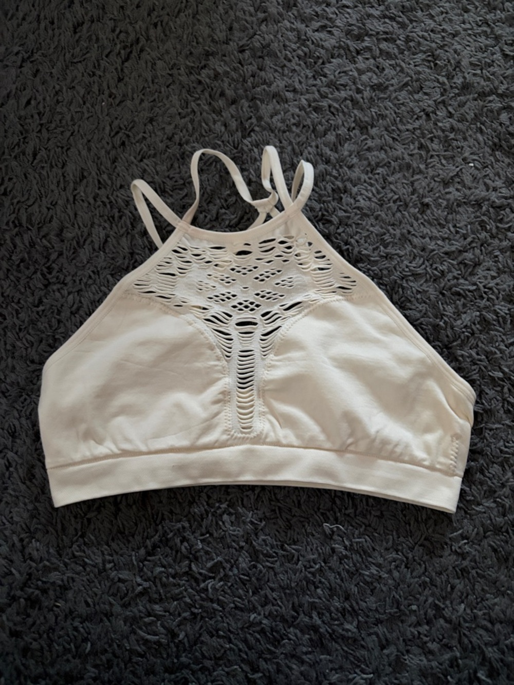 Women's Cream Crochet-Detail Bralette - Unbranded